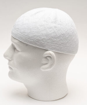 Fine Crochet Koofi Cap - White