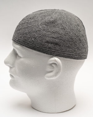 Fine Crochet Koofi Cap - Charcoal Gray