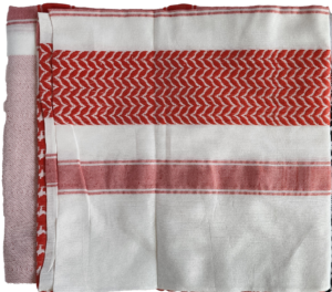 Patterned Keffiyeh Scarf - Red